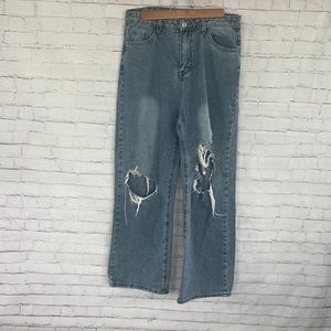 SHEIN high waisted wide legged jean size large